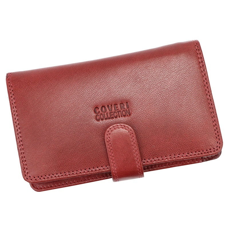 Dvouoddílová červená kožená peněženka Coveri no. 40