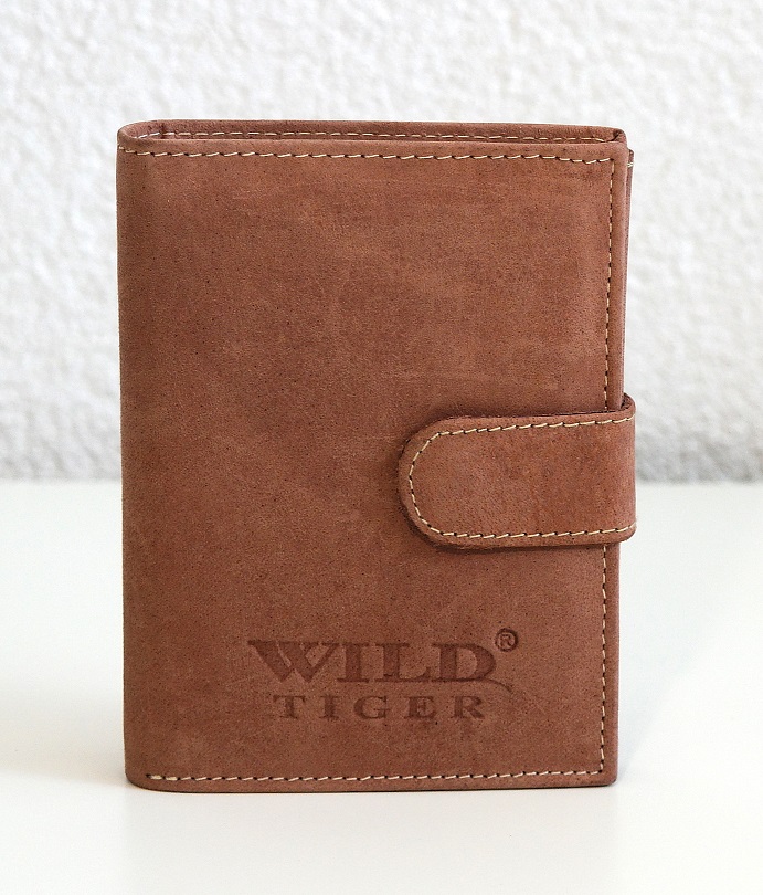 Světlehnědá kožená peněženka Wild Tiger (AM-28-73)