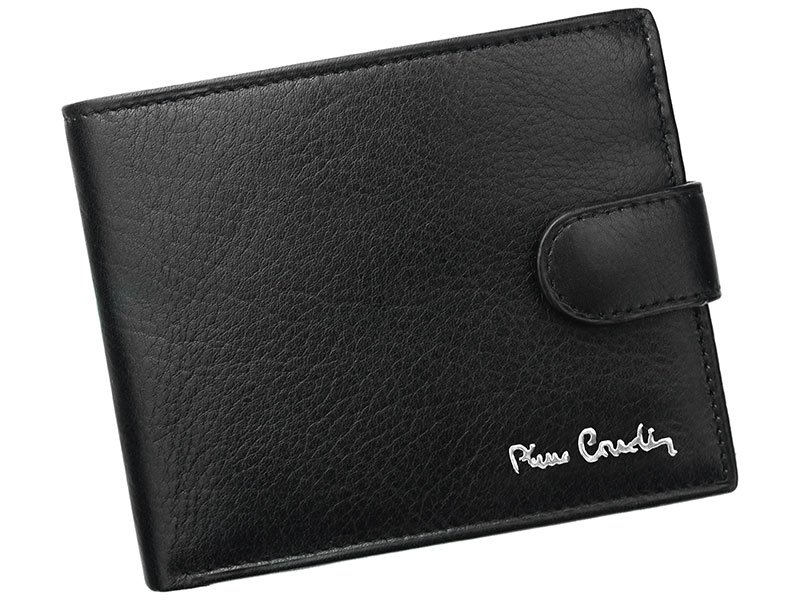 VADA - Luxusní černá kožená peněženka Pierre Cardin Tilak06 324A s upínkou