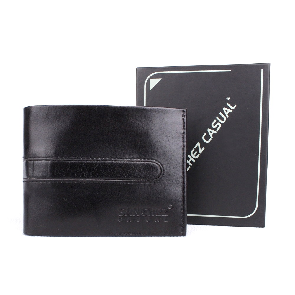 Černá kožená peněženka SANCHEZ Casual no. 313