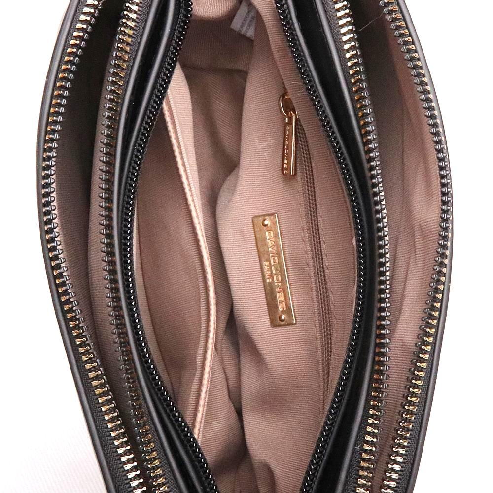 Tříoddílová malá krémově bílá crossbody kabelka David Jones CM6905