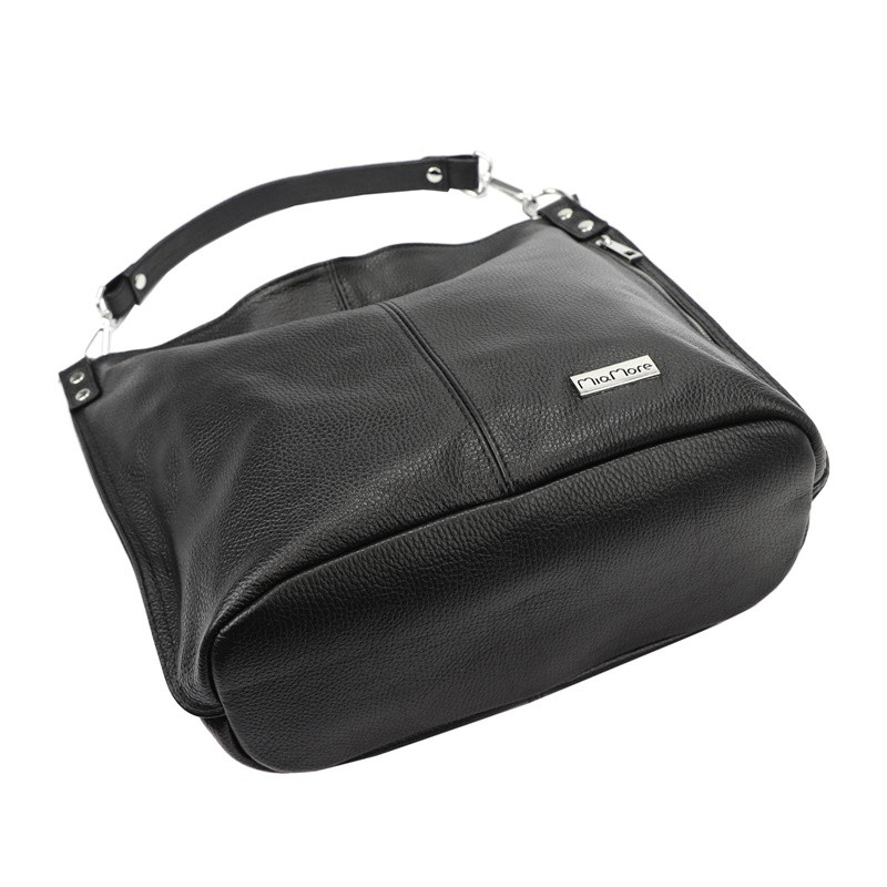 Velká kožená šedo-béžová kabelka na rameno i crossbody MiaMore no. 053