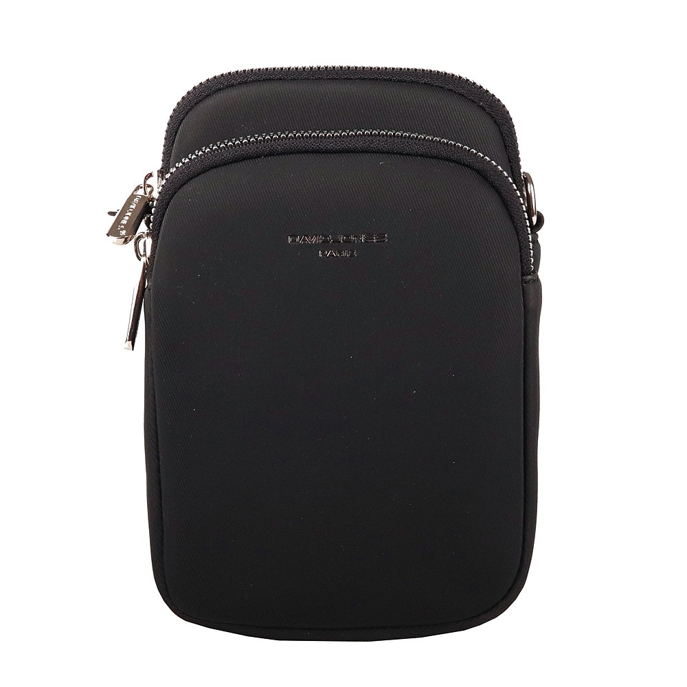 Dvouoddílová šedo-hnědá crossbody kabelka (taštička) na mobil David Jones CM6906A