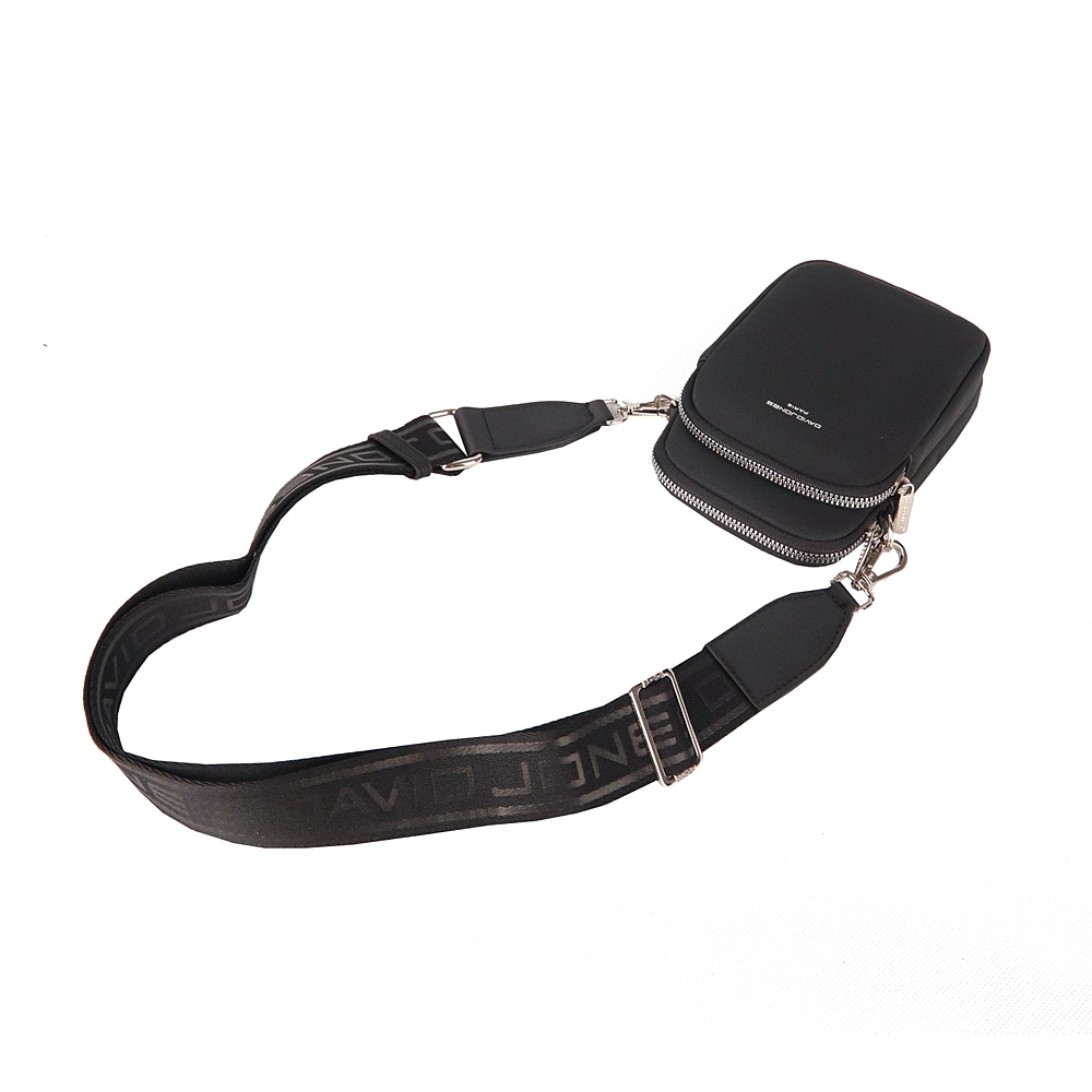 Dvouoddílová šedo-hnědá crossbody kabelka (taštička) na mobil David Jones CM6906A