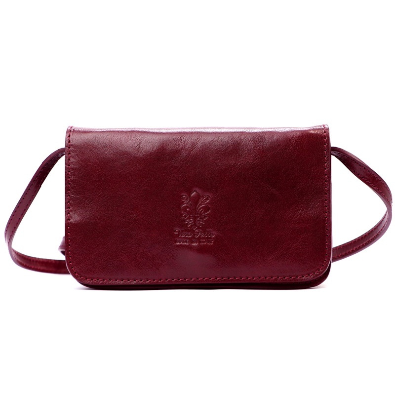 Tmavěmodrá pevná malá kožená crossbody kabelka Florence 107