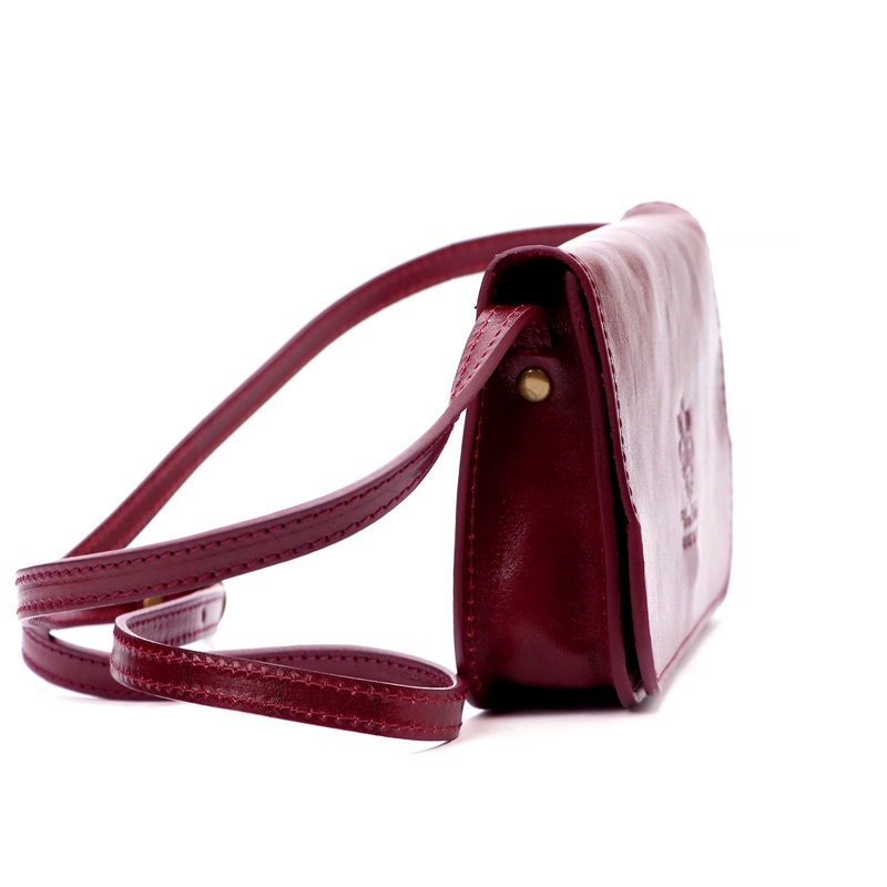 Tmavěmodrá pevná malá kožená crossbody kabelka Florence 107
