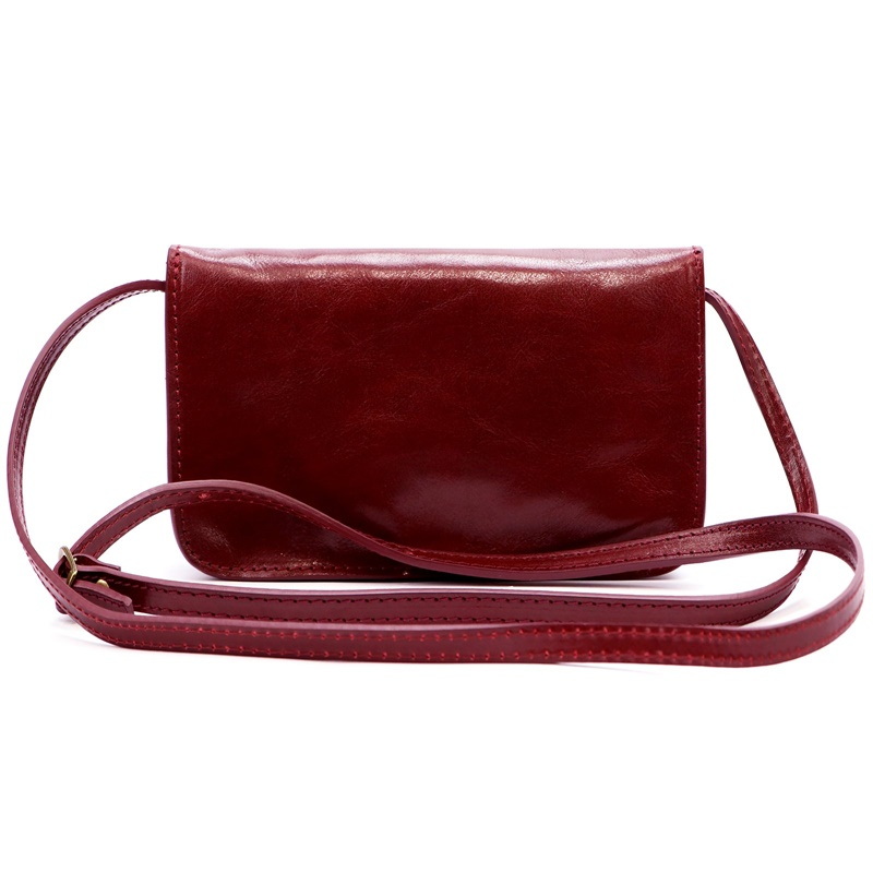 Tmavěmodrá pevná malá kožená crossbody kabelka Florence 107