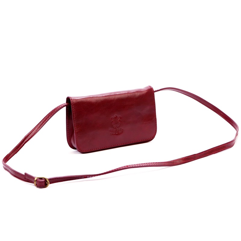 Tmavěmodrá pevná malá kožená crossbody kabelka Florence 107
