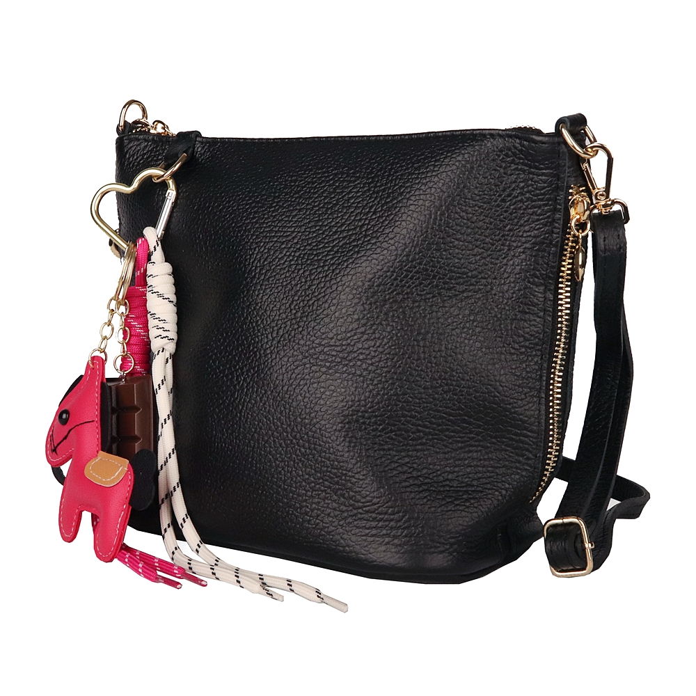 Malá/střední béžová kožená crossbody kabelka Luka no. 110