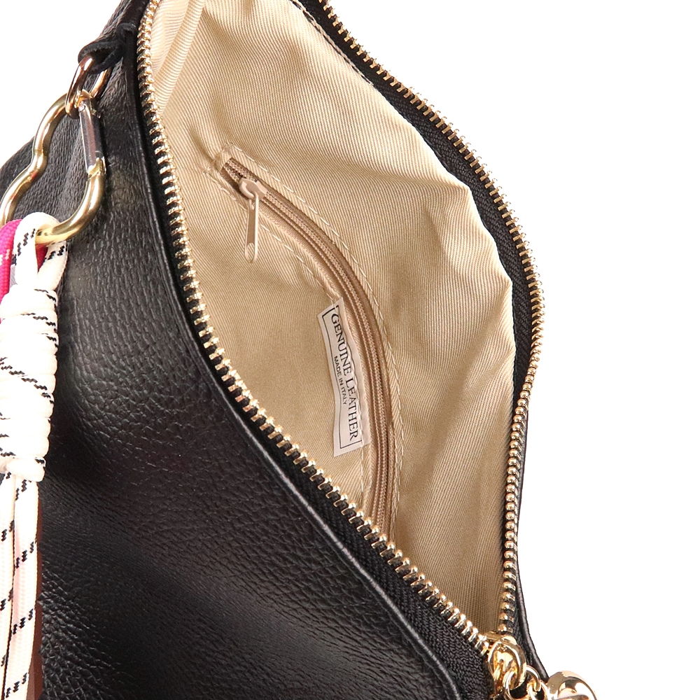 Malá/střední béžová kožená crossbody kabelka Luka no. 110