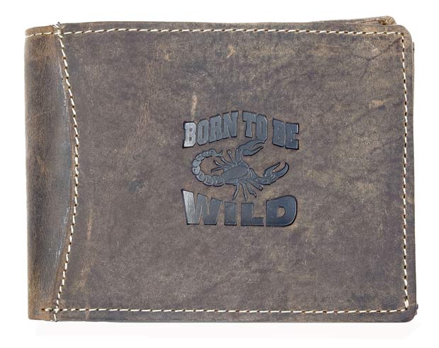 VADA - Hnědá kožená peněženka Always Wild se štírem