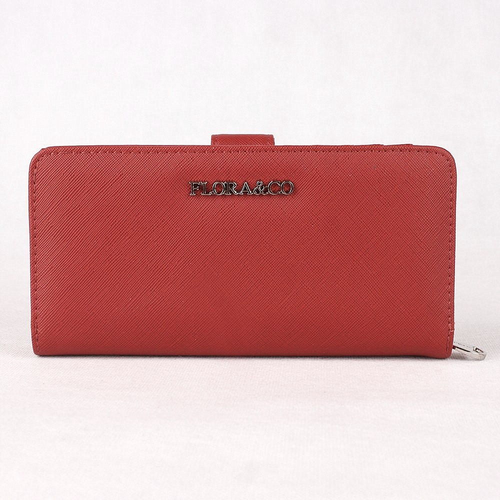 Velká tříoddílová tmavěčervená peněženka FLORA&amp;CO no. K1699