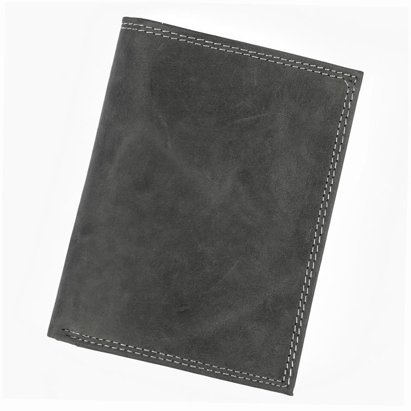 Černo-šedá kožená peněženka N4-CHM + RFID (bez upínky)