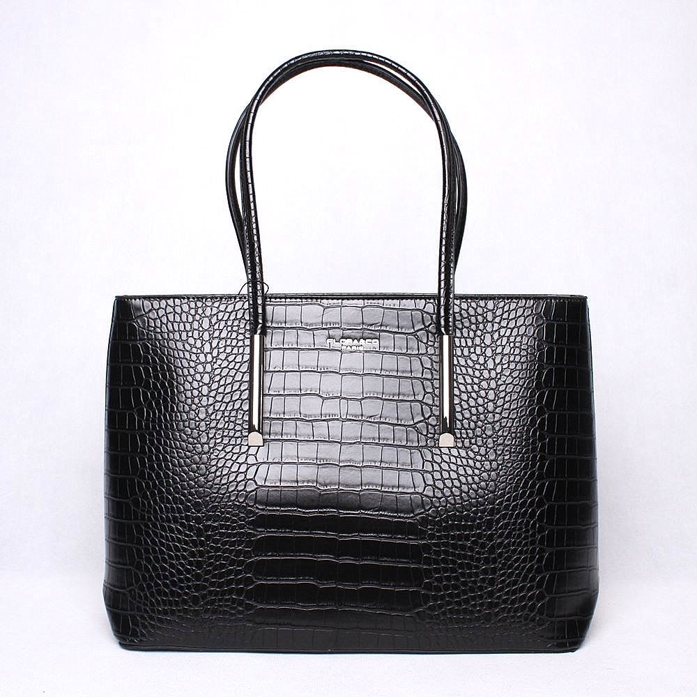 Černá velká elegantní kabelka na rameno FLORA&amp;CO X8001