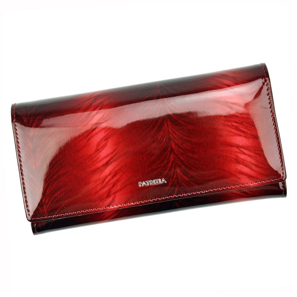 VADA - Červená lesklá kožená peněženka Patrizia Piu FF-100