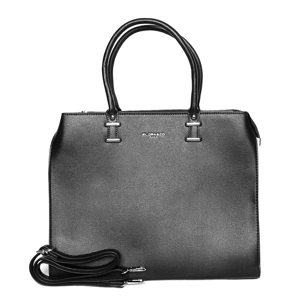 Černá velká elegantní kabelka do ruky FLORA&amp;CO F9238 | Oázakabelek.cz