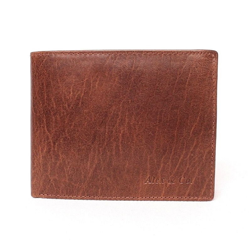 Luxusní hnědá kožená peněženka Alex&amp;Co (Gianni Conti) no. 100