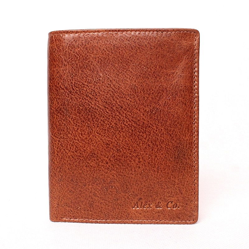 Luxusní hnědá kožená peněženka Alex&amp;Co (Gianni Conti) no. 117