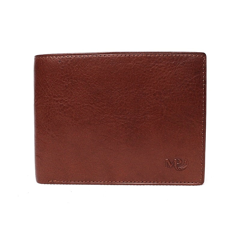 Luxusní hnědá hladká kožená peněženka Marta Ponti no. B202