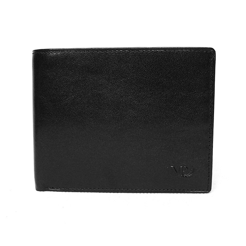 Luxusní černá hladká kožená peněženka Marta Ponti no. B216R + RFID