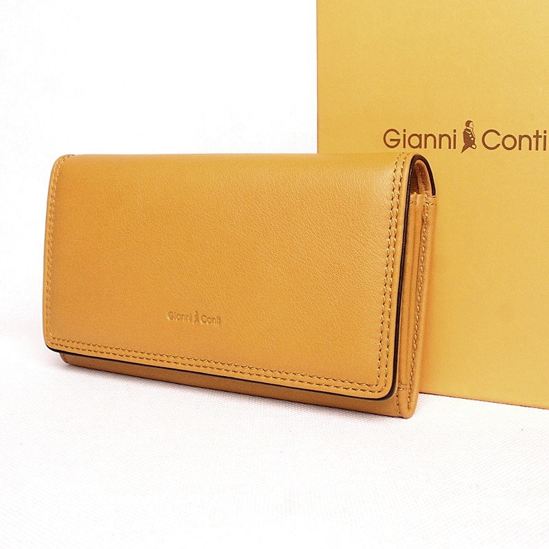 Luxusní hořčicová kožená peněženka Gianni Conti no. 588373