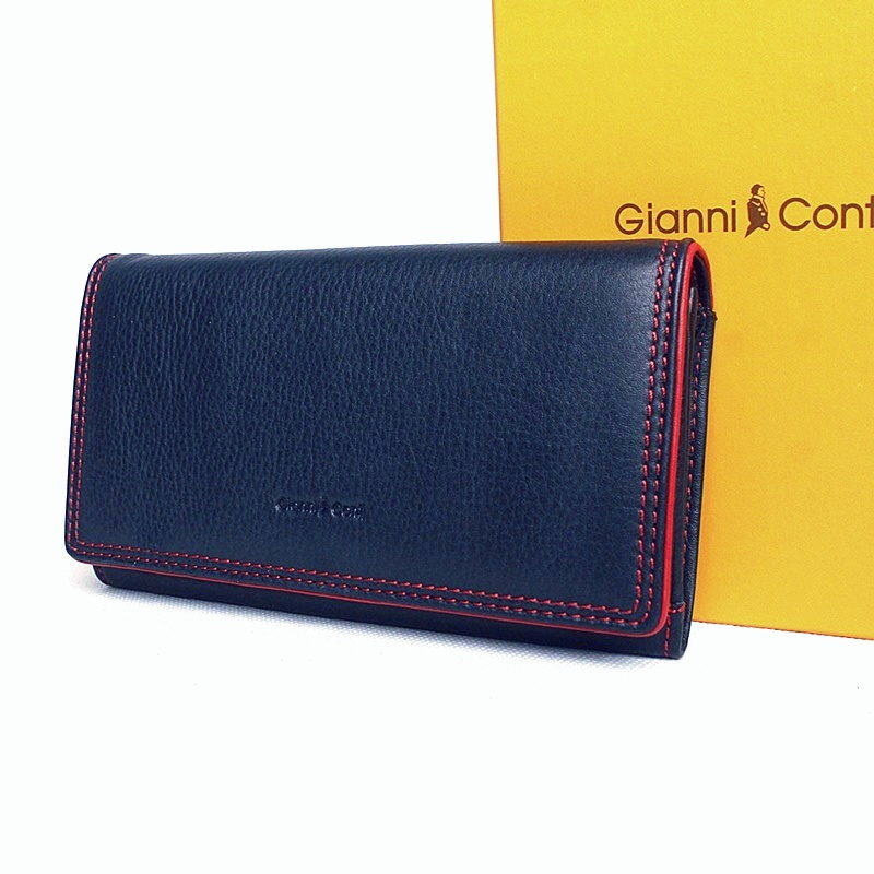 Luxusní tmavěmodrá kožená peněženka Gianni Conti no. 588373