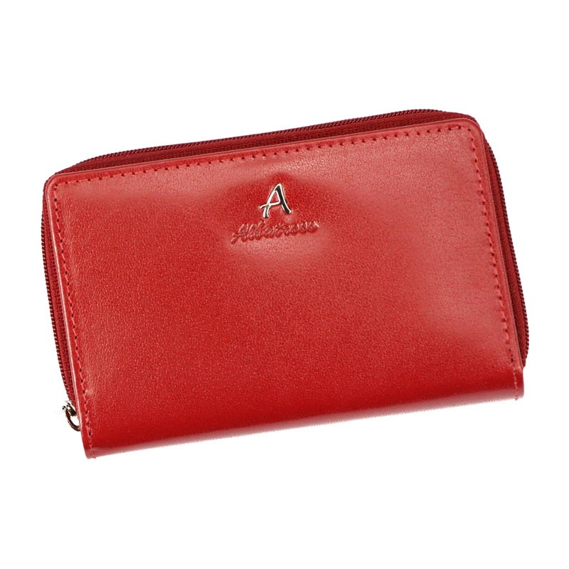 Tříoddílová červená kožená peněženka Albatross LW11 + RFID