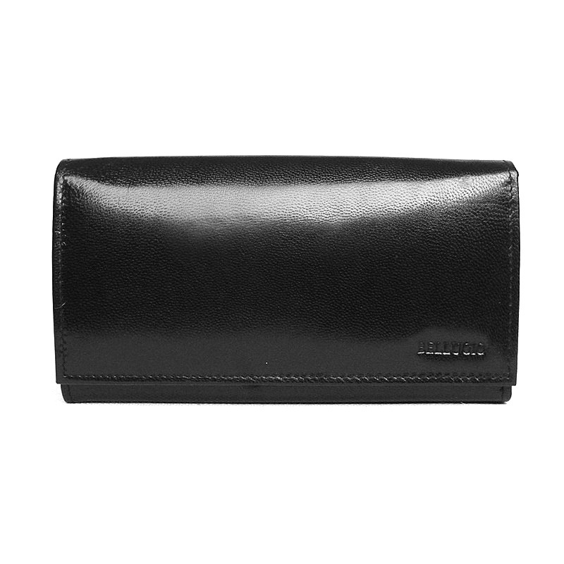Černá mírně lesklá kožená peněženka BELLUGIO (ZD-02R-063