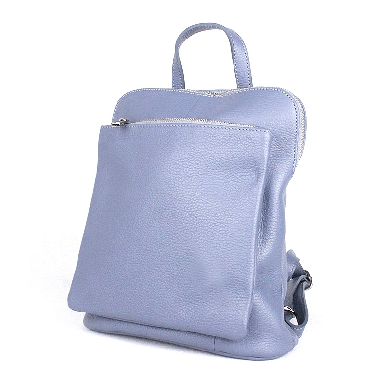 Modrý malý/střední kožený batoh/crossbody kabelka no. 210, obsah cca. 5 l