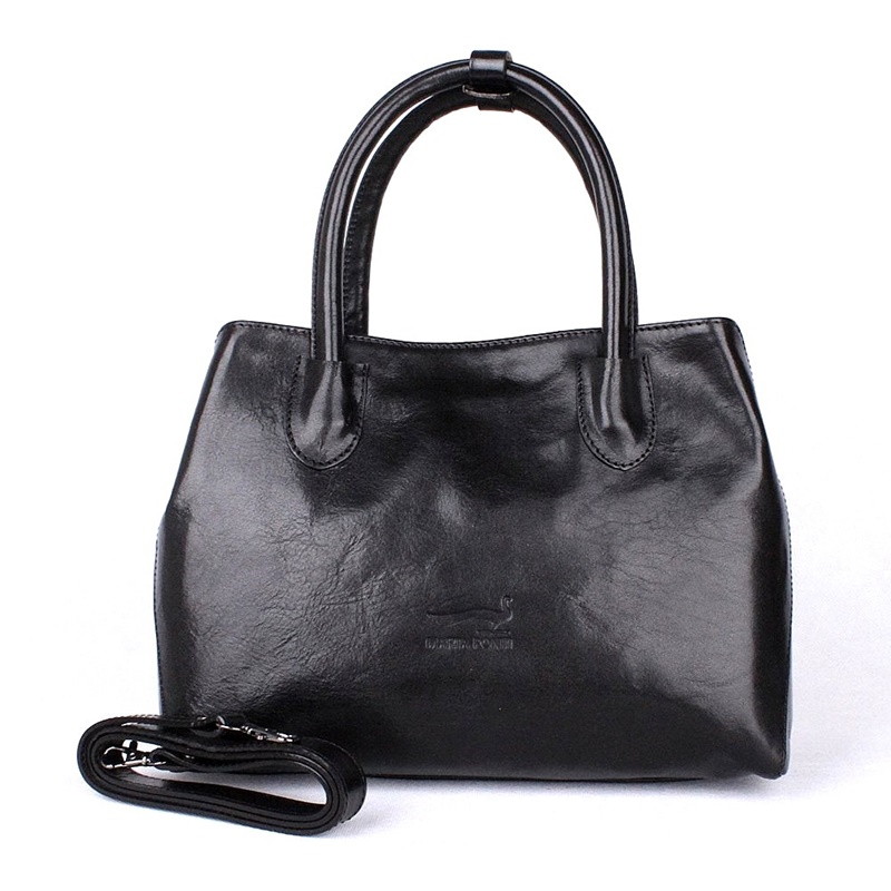 Střední luxusní dámská černá kabelka do ruky Marta Ponti 6093
