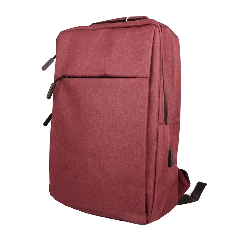 Červený batoh Minissimi na notebook, formát A4, USB, kabinové zavazadlo