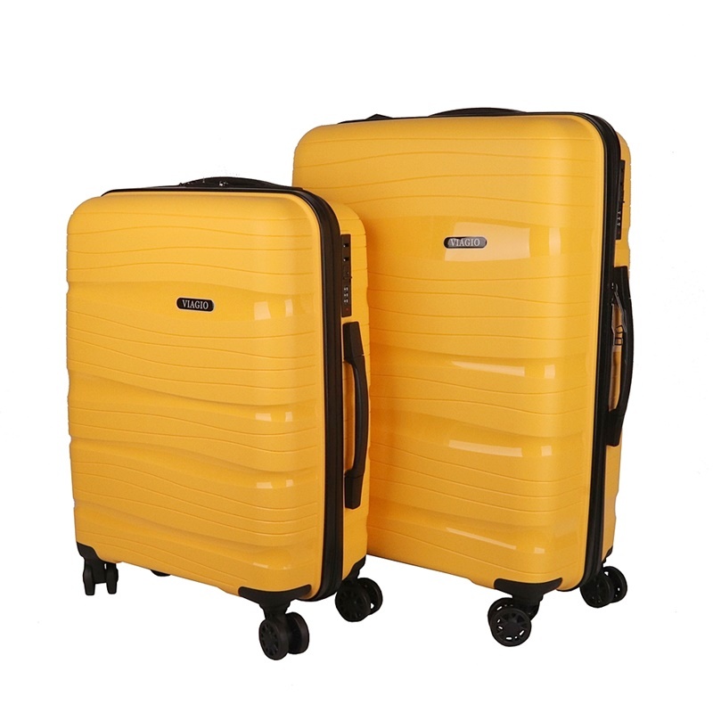 Sada 2 kufrů: Malý a střední žlutý plastový (polypropylen) kufr VIAGIO