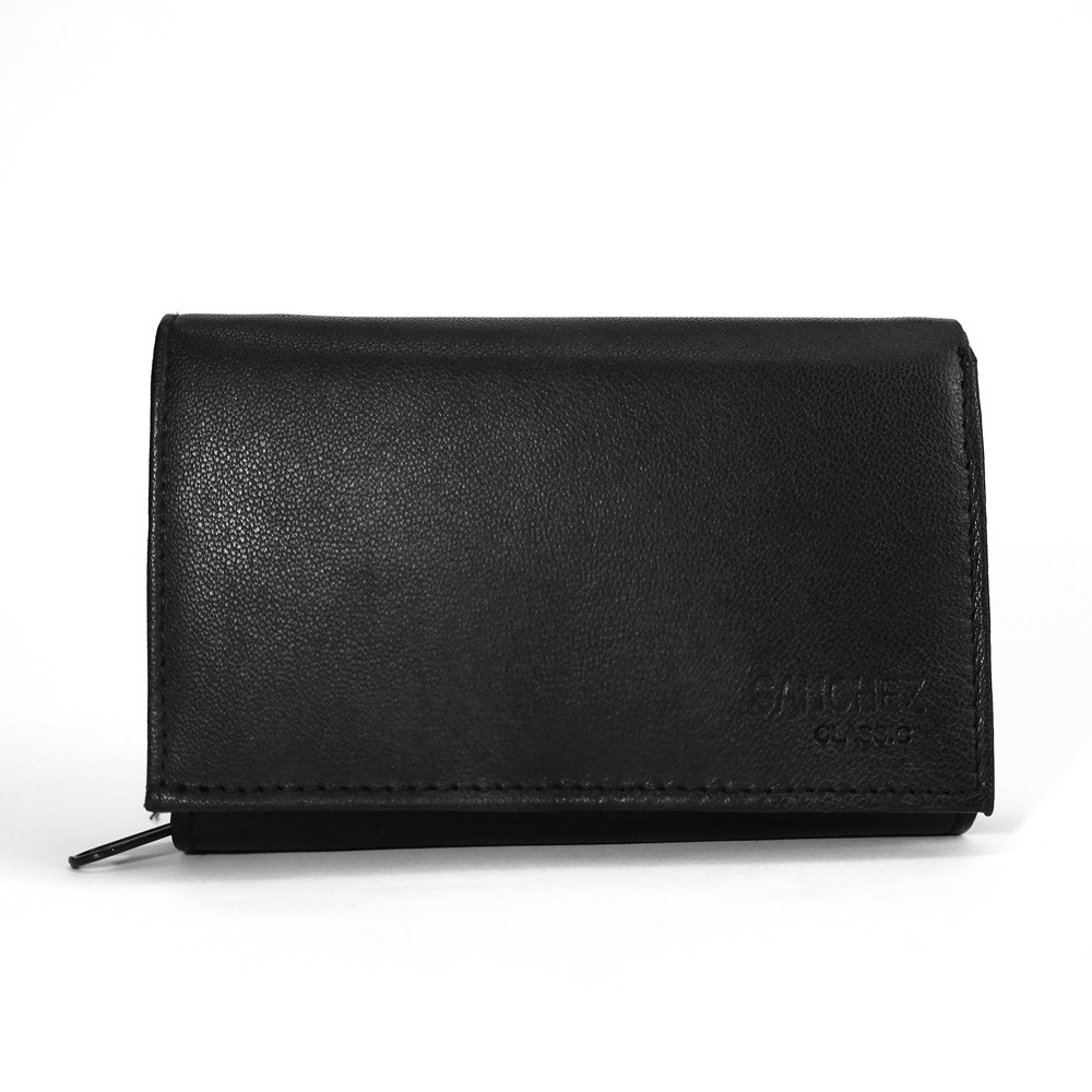 Kožená dámská červená peněženka Sanchez Classic dodávaná v krabičce o rozměr 13,4 x 9,4 cm. Uvnitř peněženky 5 slotů na karty v klopě, z toho jedna s okénkem. Doklady se dají dát do 3 různých přihrádek - do kapsy pod karty, do přihrádky u hřbetu a př