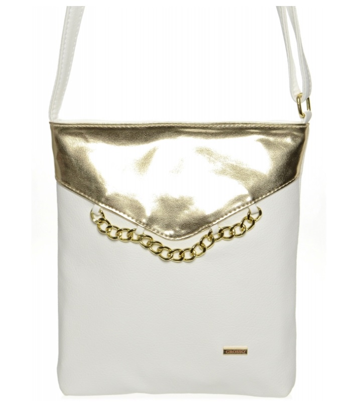 Crossbody kabelka Grosso 7045/01 bílo-zlatá