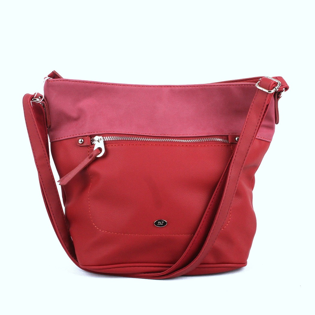 Tmavěčervená středně velká crossbody kabelka David Jones 5250-2