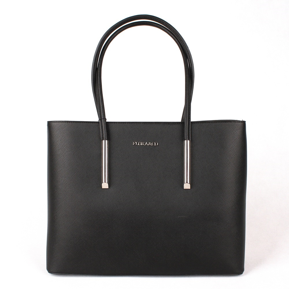 Černá velká elegantní kabelka na rameno FLORA&CO F5717 | Oázakabelek.cz