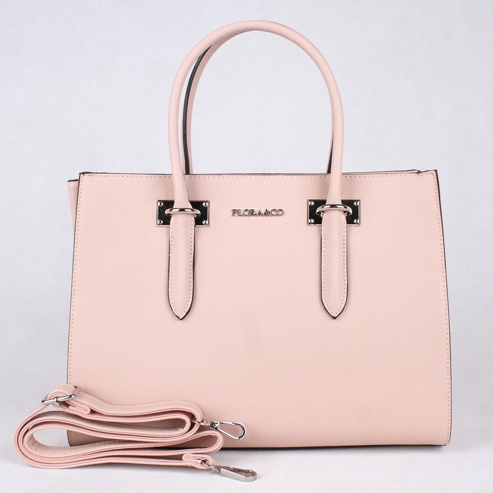 Růžová středně velká elegantní kabelka do ruky FLORA&CO F6371