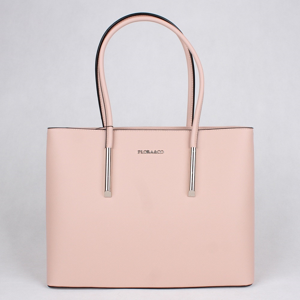 Světlerůžová velká elegantní kabelka na rameno FLORA&CO F5717 | Oázakabelek.cz