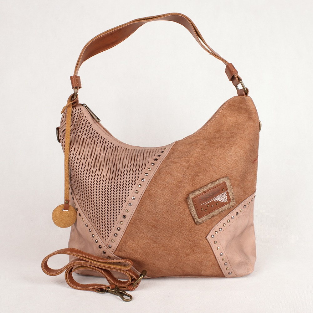 Velká hnědá kabelka na rameno i crossbody S036