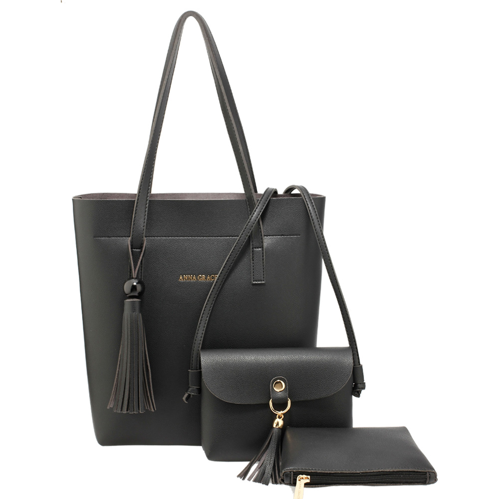 Set 3v1: kabelka na rameno + malá crossbody + kosm. taštička AG00612