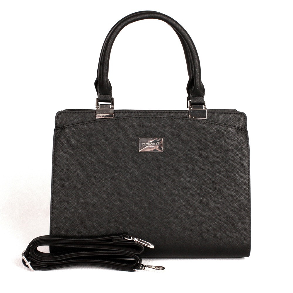 Černá středně velká elegantní kabelka do ruky FLORA&amp;CO F6346