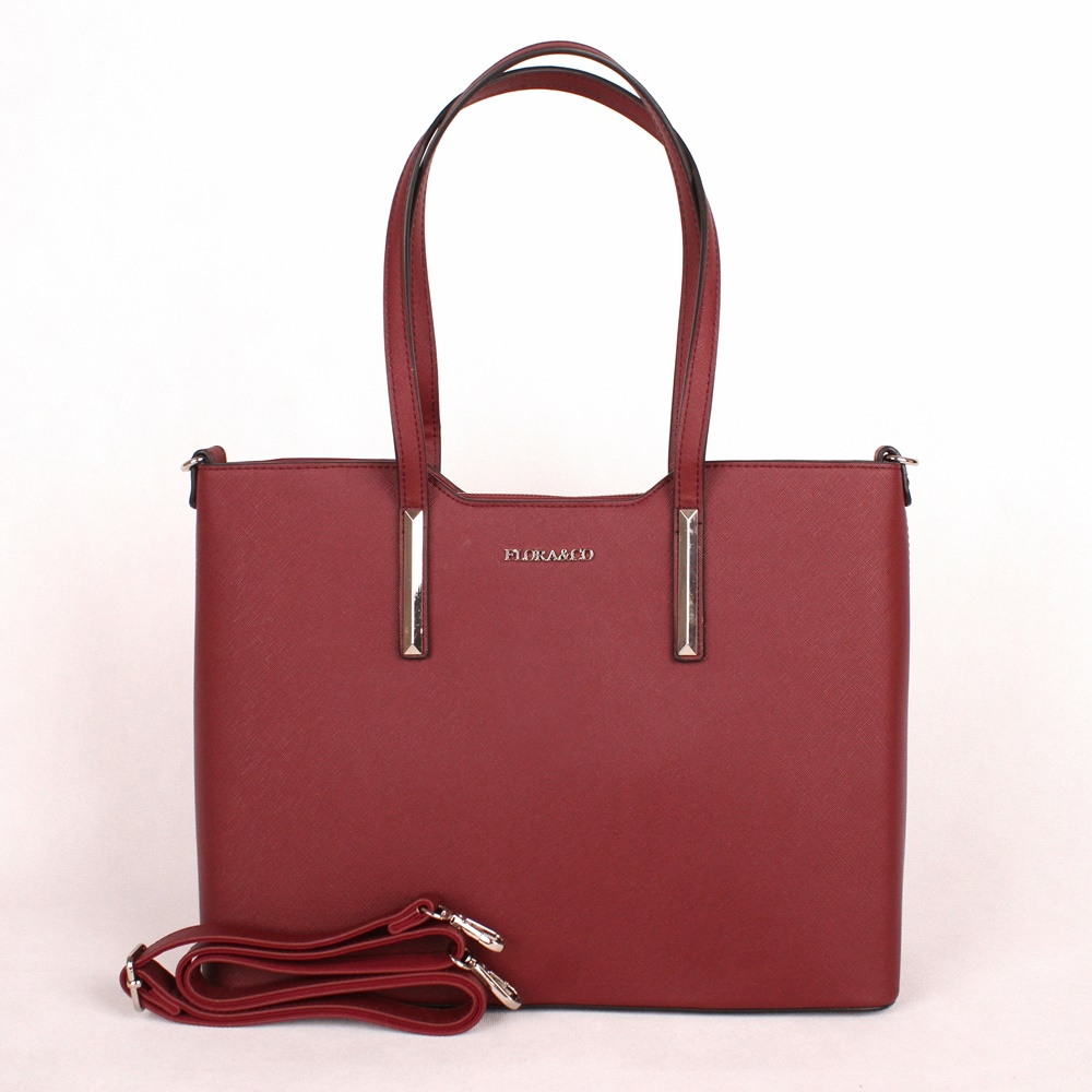 Tmavěčervená velká elegantní kabelka na rameno/do ruky FLORA&CO F5996Černá velká elegantní kabelka na rameno/do ruky FLORA&CO F5996