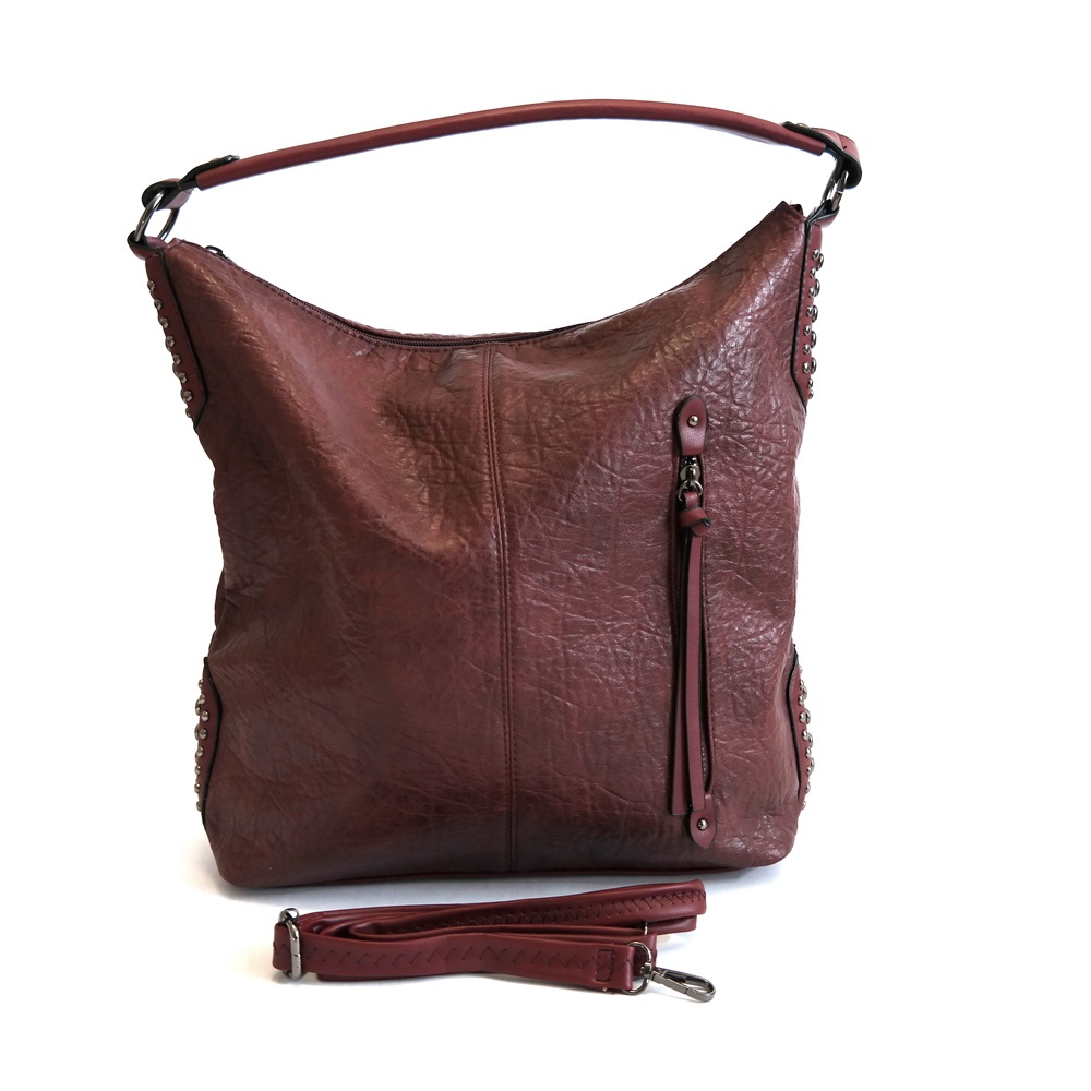 Velká červená-vínová kabelka na rameno i crossbody art. 050