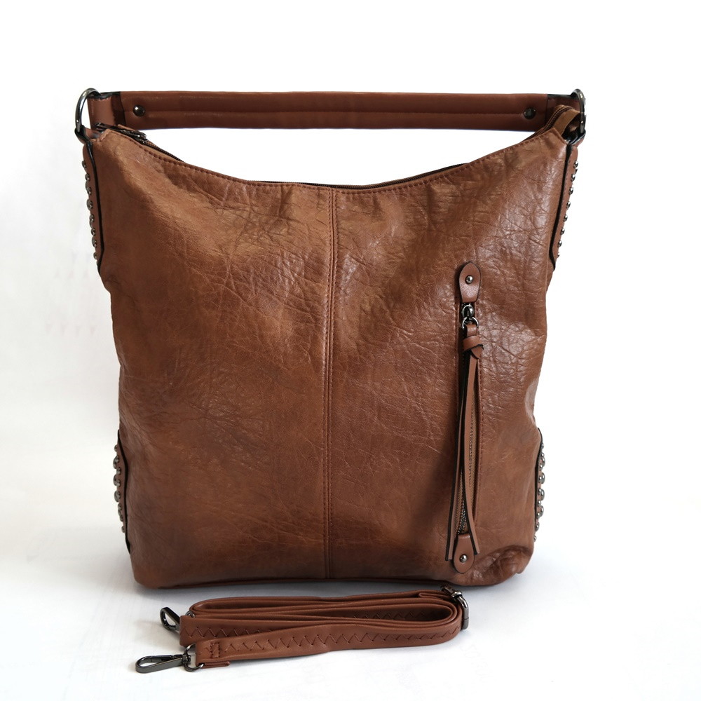 Velká hnědá kabelka na rameno i crossbody art. 050