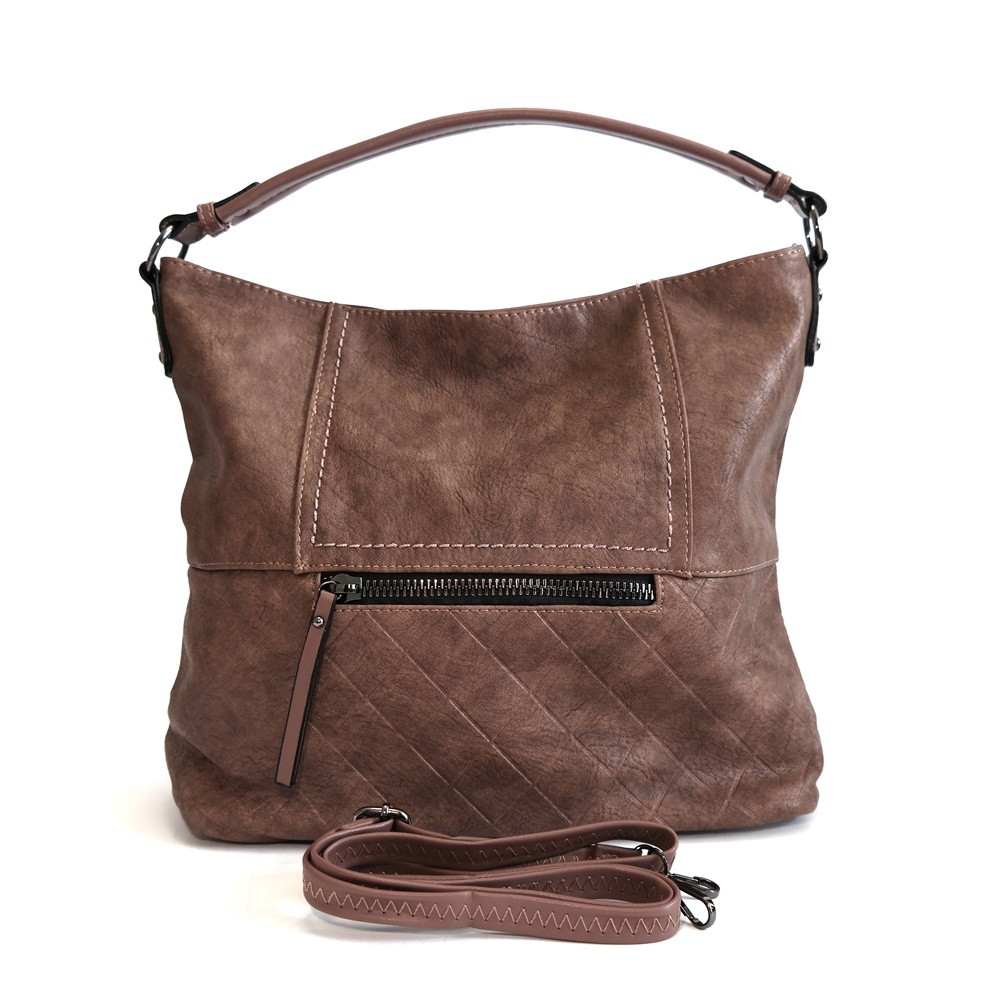 Velká hnědá kabelka na rameno i crossbody art. 5238
