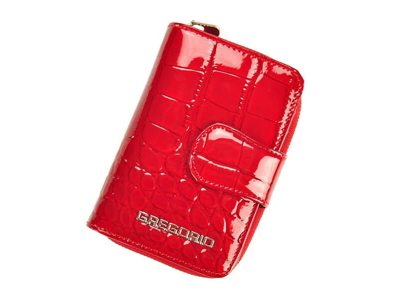 Lesklá červená kožená peněženka Gregorio BC-115 | Oázakabelek