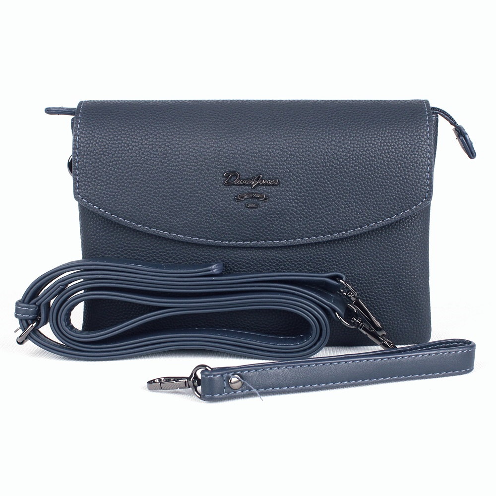 Tříoddílová tmavěmodrá crossbody kabelka (psaníčko) David Jones CM4028