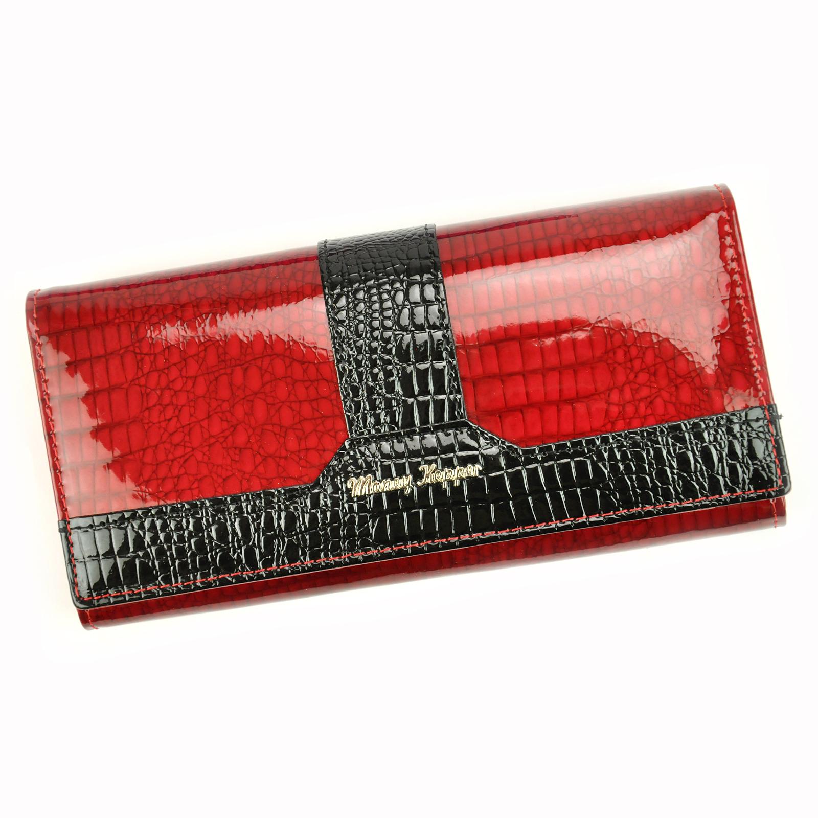 Červeno-černá kožená peněženka Money Kepper 4408