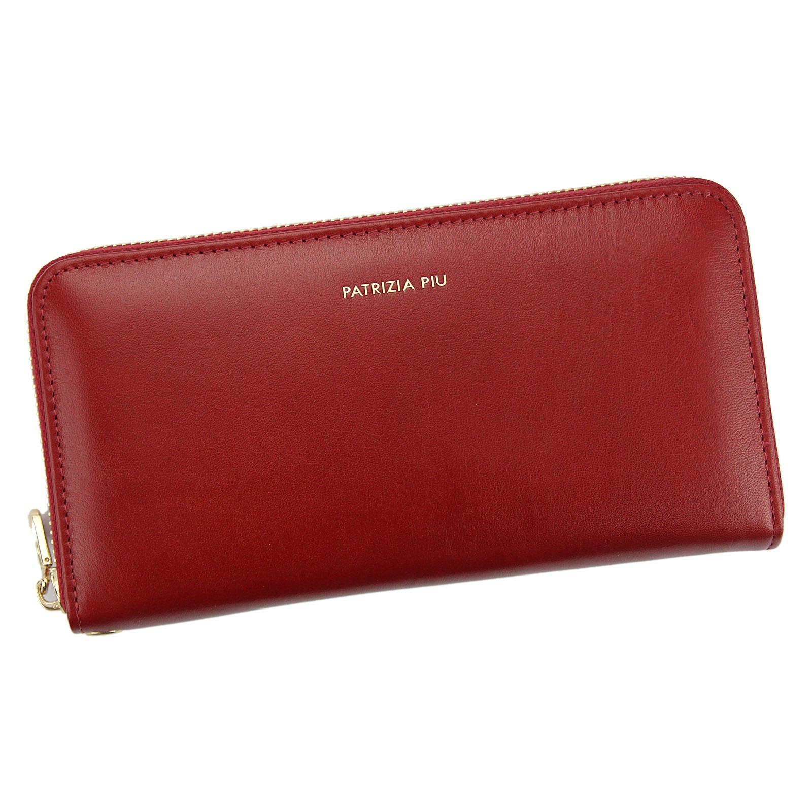 Celozipová kožená červená peněženka Patrizia Piu IT-119 + RFID