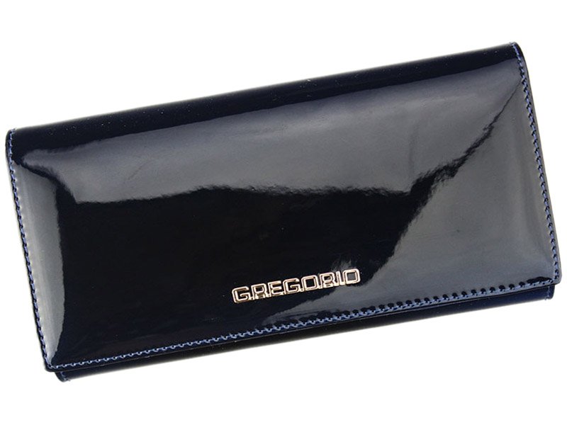 Lesklá hladká tmavěmodrá kožená peněženka Gregorio SH-106 + RFID